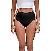 YELAIVP Women's Bikini Bottom High Waisted Swimsuit Bottom Cheeky Tummy Control Bathing Suit Bottoms