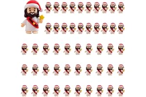 50 PCS Little Jesus Figures Mini Jesus Figurines in Bulk Loves You Figures Rubber Pocket Little Figure to Hide and Seek Sunda
