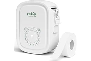 PERIPAGE Portable Label Maker Machine P10Pro - Wireless Bluetooth Label Printer with Tape Included, Multiple Templates, Easy to Use for Office and Home Organization, USB Rechargeable（White）