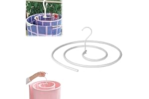 NDFPTU Spiral Drying Rack, Stainless Steel Spiral Drying Mount Laundry, Quilt Blanket Hanger, Space Saving Metal Hangers for Bedspreads Mattresses Sofa Covers Capes for Indoor & Outdoor Use(White,1pc)