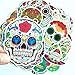 Hybsk Sugar Skull Stickers Laptop Skull Decals Dia de Los Muertos Mexican Day of The Dead Sticker Bomb Water Bottle Luggage Bike Computer Skateboard Vinyl Decal (50 Pack)