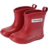 Tree Grandpa Toddler Rain Boots Baby Kids Easy-on Rain shoes Children Waterproof Shoes for Boys Girls(1-6 Years)