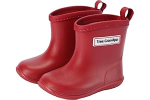 Tree Grandpa Toddler Rain Boots Baby Kids Easy-on Rain shoes Children Waterproof Shoes for Boys Girls(1-6 Years)