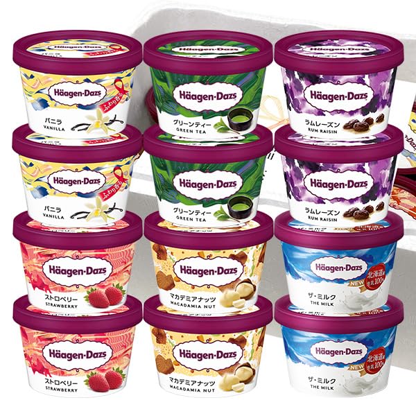 【HD】ハーゲンダッツ ミニカップ Cセット 12個入 （ザ・ミルク・ラムレーズン入） ギフト設定対応商品画像