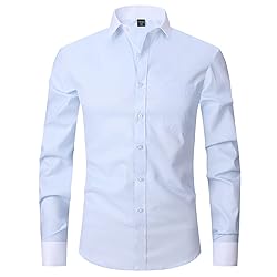 ATOFY Men's Dress Shirt French Cuff Tuxedo Shirt