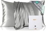 ZIMASILK 100% Mulberry Silk Pillowcase 19 Momme 40x60 Dark Grey