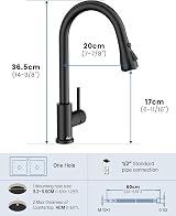 APPASO Black Kitchen Tap Mixer Pull Out Spray 360° Swivel 3 Modes view 6