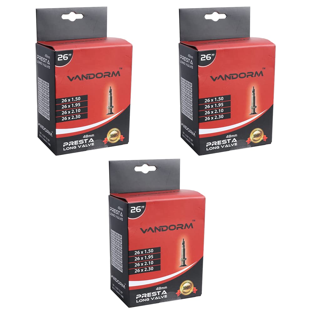 Vandorm 3 PACK 26" x 1.50" - 2.30" Bicycle MTB Bike Presta Inner Tube Pack