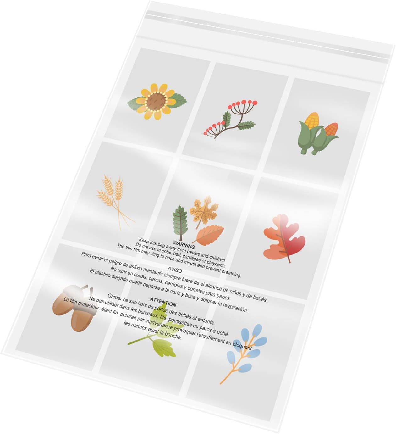 200 Count - 9" x 12", Self Seal 1.6 Mil Clear Plastic Poly Bags with Suffocation Warning for A4, Letter Sized Documents, Marketing Materials, Clothes-Resealable Adhesive: Office Products