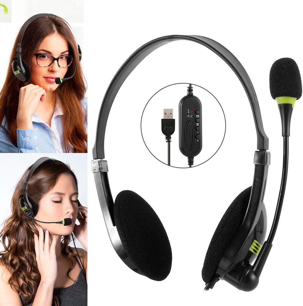 USB Wired Headsets with Mic Comfortable Universal High Amazon.co.uk