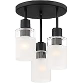 DESIGNERS FOUNTAIN Cedar Lane 3-Light Semi Flush Mount Ceiling Lights, 11 Inch Indoor Fixture for Kitchen, Bedroom, Bathroom,
