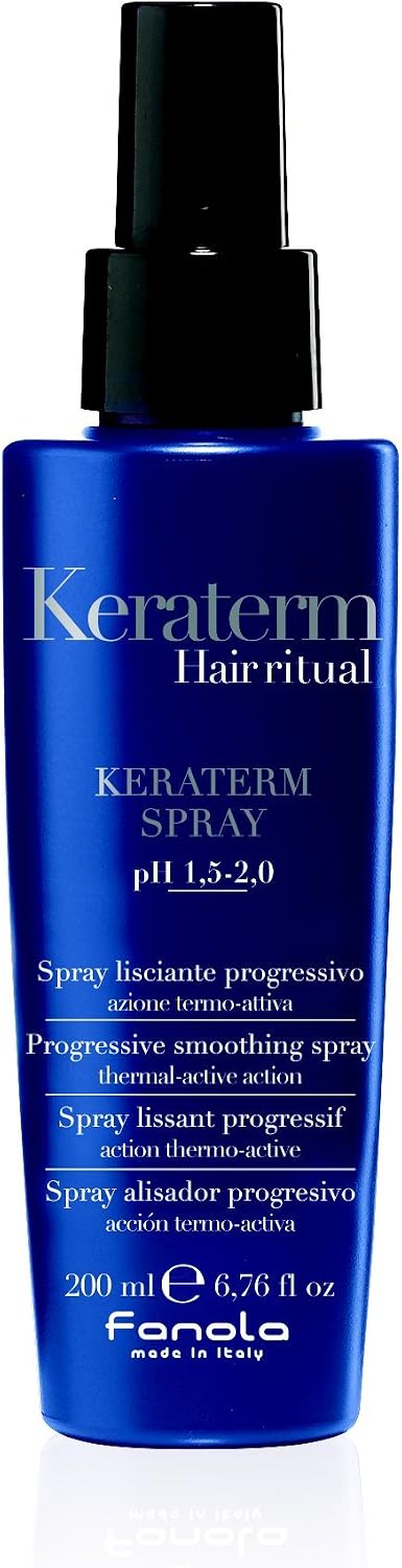 Fanola Keratem Smoothing Spray, Anti-Frizz and Thermo-Protective Hair Spray Treatment to Provide Softness