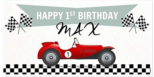 Amazon Com Red Vintage Race Car Checkered Flag Racing Custom