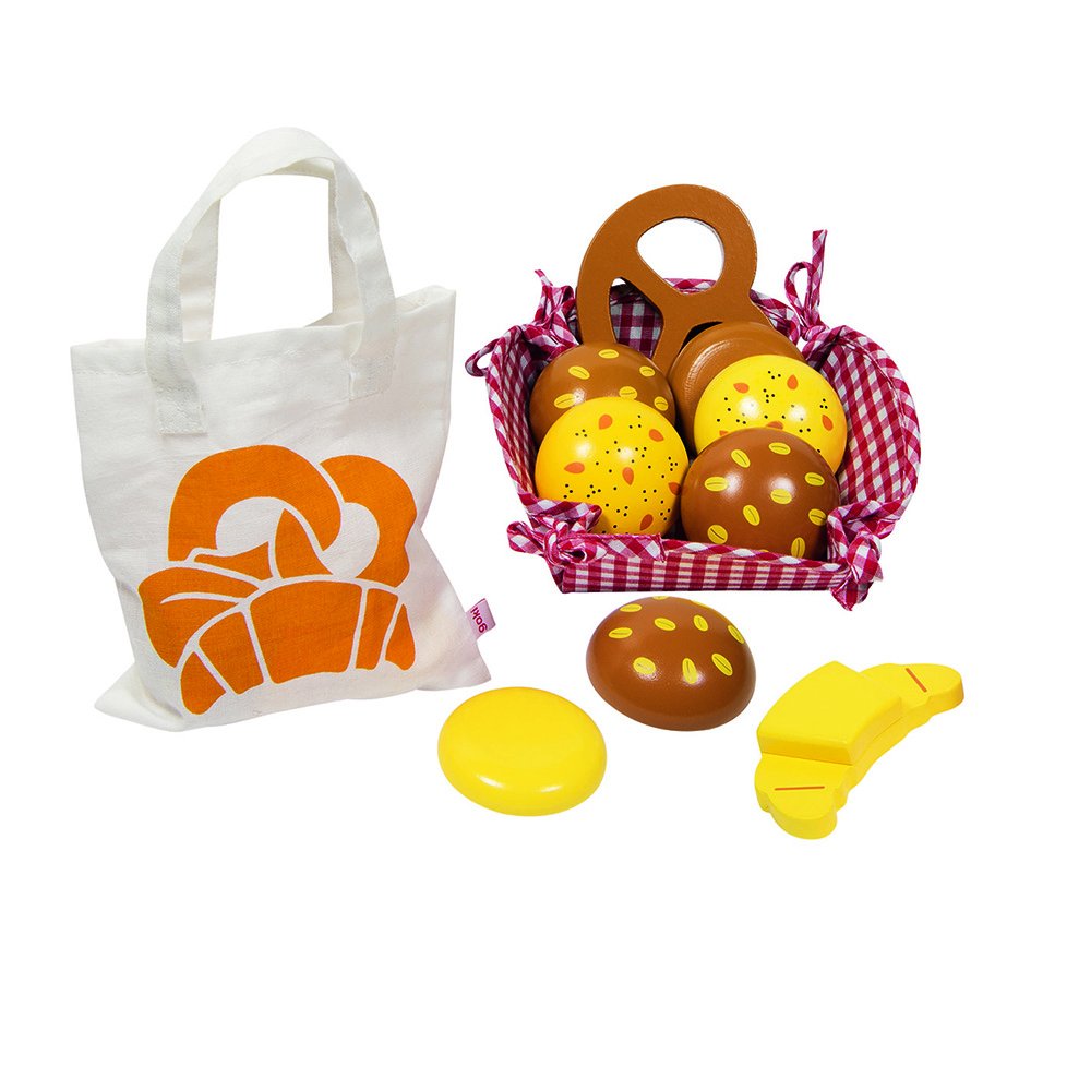 Goki Toy Shop Miniatures Rolls with Cotton Bag and Basket