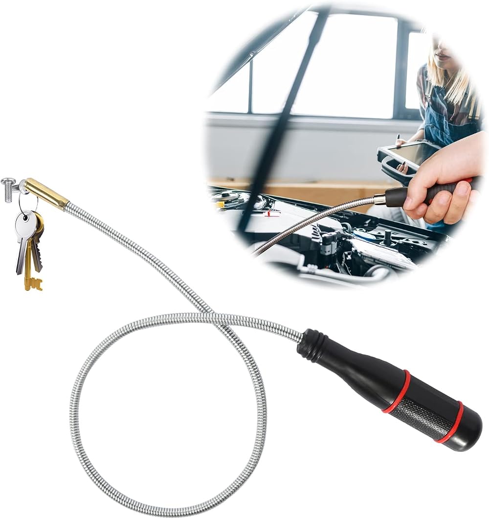 AOROPS Magnetic Pick Up Tool 500mm Flexible Gooseneck Rod Grabber Small Parts