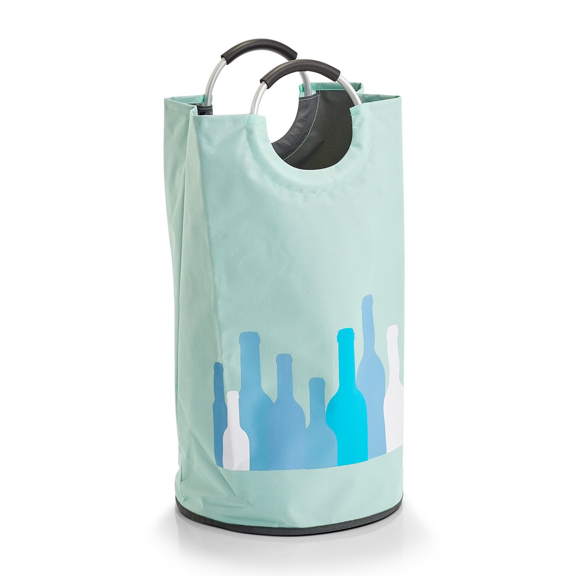 Zeller 14275 Bottle Hamper with Handles, Polyester, Mint