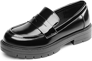 DREAM PAIRS KIDS Dream Pairs Girls Loafers Chunky Platform Penny Loafers School Uniform Slip On Dress Shoes