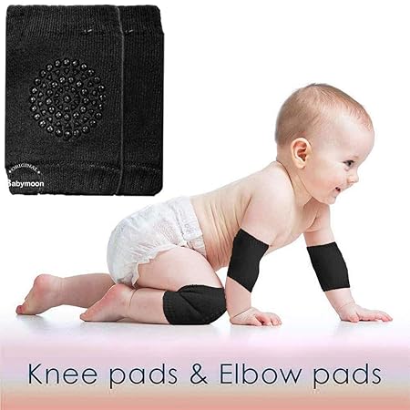 Babymoon Baby Knee Pads for Crawling, Anti-Slip Padded Stretchable Elastic Cotton Soft