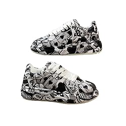 Breathable Low-top Lace-up Graffiti Running Shoes