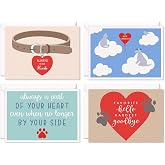 Sweetzer&amp;Orange Loss of Pet Sympathy Cards for Dogs, Cats, and All Pets. Set of 8 Note Sheets and Mailers. Thick Greeting Pages and Envelopes, Bereavement Slips, Dog Memorial Card, and Grief Papers
