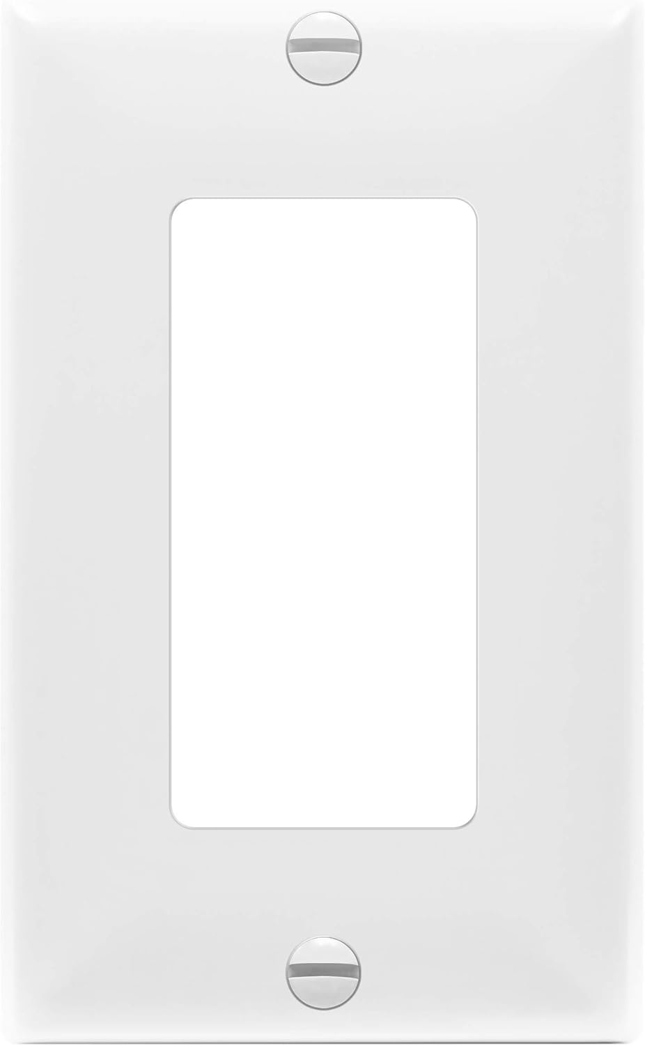 ENERLITES Decorator Light Switch or Receptacle Outlet Wall Plate, Size 1-Gang 4.50" x 2.76", Unbreakable Polycarbonate Thermoplastic, UL Listed, 8831-W, White: Home Improvement