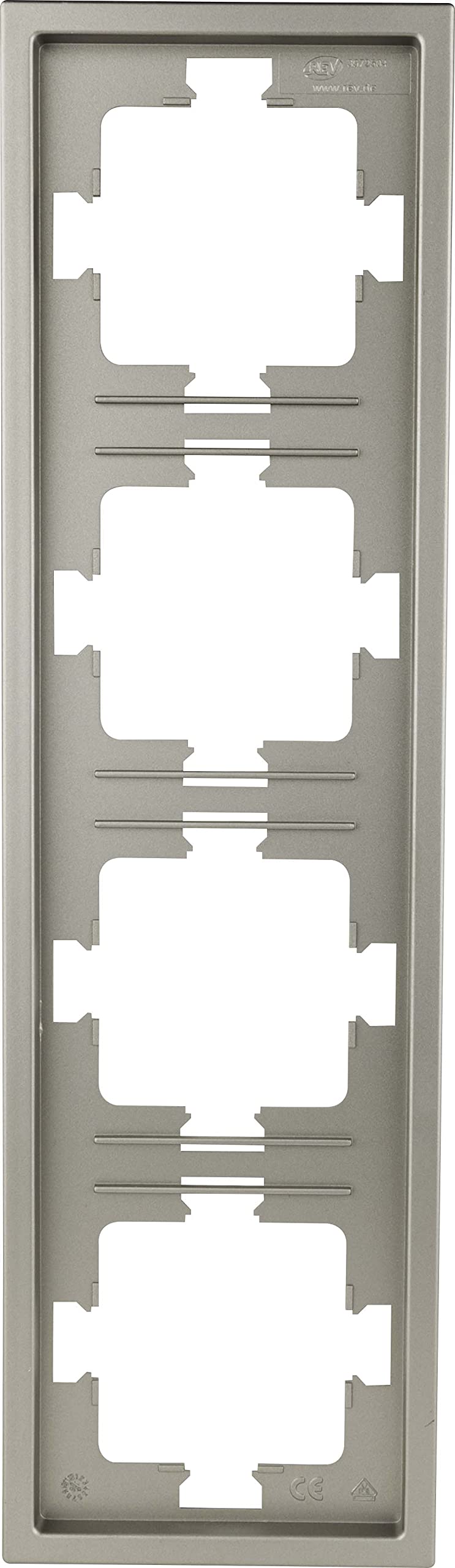 REV 0236100112 Futura 4-Way Frame, Platinum Surface-Mounted Installation, 4-fach