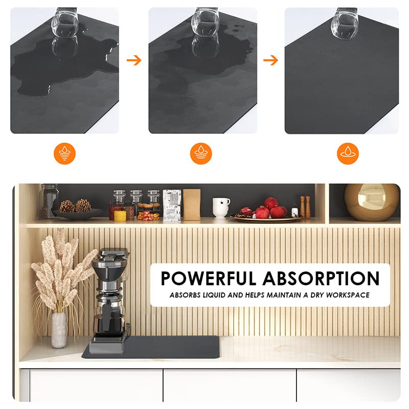 Mimore Coffee Mat Coffee Maker Mat for Countertop 12x16 Absorbent