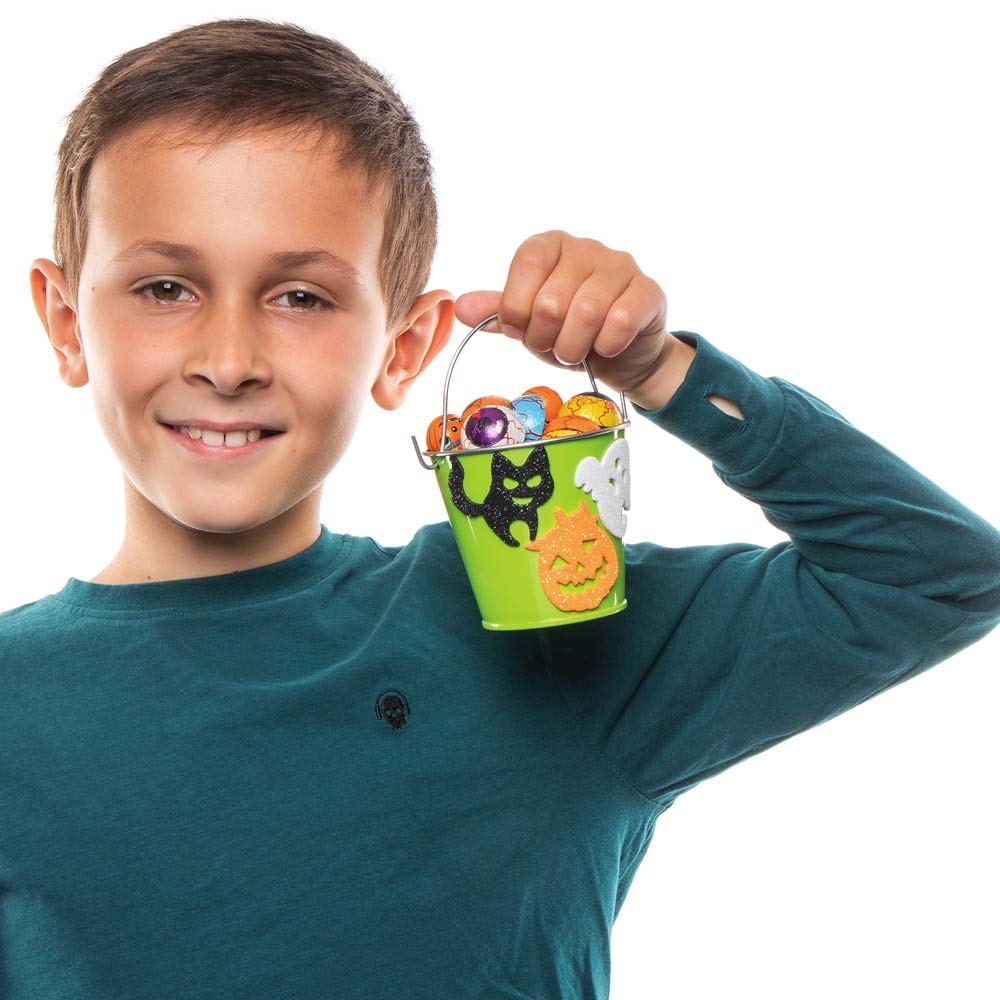 Baker Ross AX170 Mini Halloween Tin Bucket – Pack of 5, Halloween