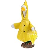 Locmeo Raincoat Porch Goose Outfits Spring Lawn Goose Statue Raincoat Costume Yard Duck Cement Clothes with Umbrella for Statue Patio Garden Decoration(17 Inch)