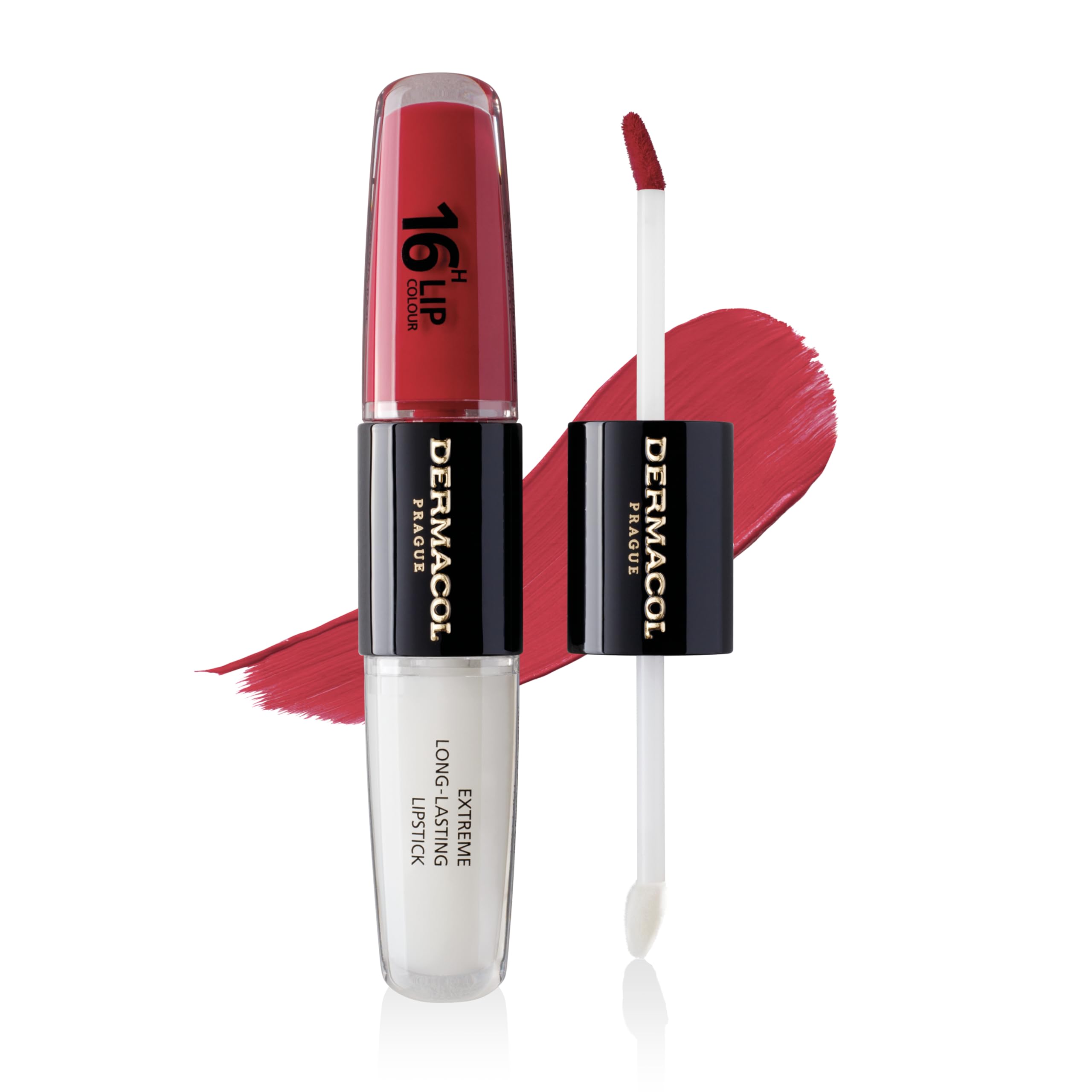 NEW Dermacol - 16-Hour Lip Colour, Highly Pigmented Glossy Lip Stain, Two-Phase Lip Plumper Gloss, Kissproof Lip Makeup Products with Matte and Glitter Finish,n.3