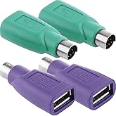 DKARDU PS/2 to USB A Adapter - Male to Female Keyboard & Mouse Adapter, Replacement PS2 Adapter, 4 Pack