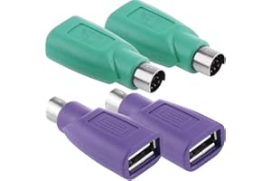 DKARDU PS/2 to USB A Adapter - Male to Female Keyboard & Mouse Adapter, Replacement PS2 Adapter, 4 Pack