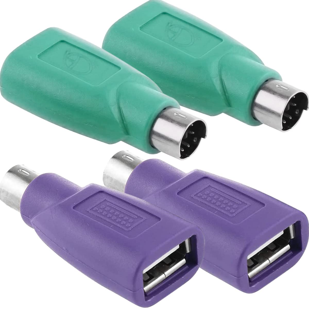 Photo 1 of DKARDU PS/2 to USB A Adapter Male to Female Keyboard Adapter PS-2 Jack to USB A Plug for Mouse and Keyboard, Replacement PS/2 Keyboards Adapters, 4 PCS