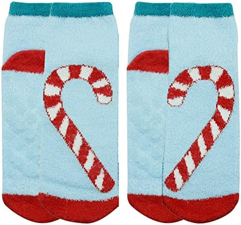 Sweet Gift Socks,Womens Soft Plush Classic Christmas Sugar Patterned Loving Heart Anti-slip Winter Warm Slipper Home Socks Vive Bears 2 Pairs