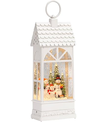 Roman 11" Lighted Swirl Cardinal in White Lantern, Confetti Lite, Christmas