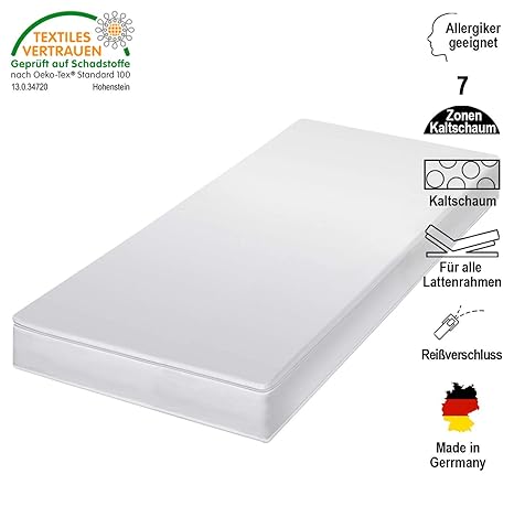 cpt hydrovital v12 Kindermatratze & Jugendmatratze - Rollmatratze mit Microfaser Bezug - Kaltschaummatratze Made IN Germany -