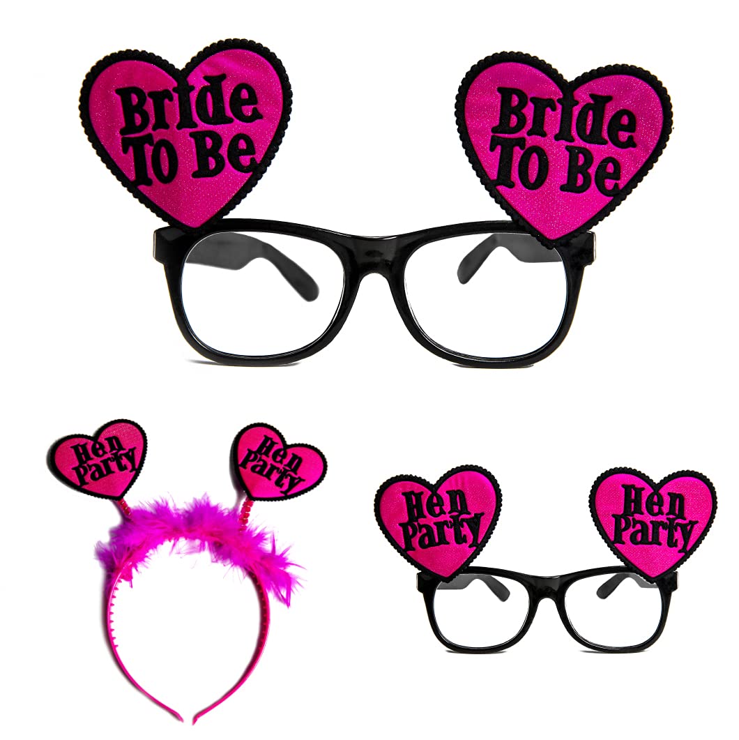 SHATCHI Bride To Be Set of 1 Bride To Be Glass, 12 Hen Party Glasses, 12 Hen Party Boppers Headband Girls Women's Hen Do Night Accessories Game Props Bachelorettes