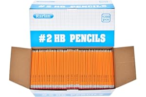 Rarlan Wood-Cased #2 HB Pencils, Pre-sharpened, 1200 Count Classroom Bulk Pack