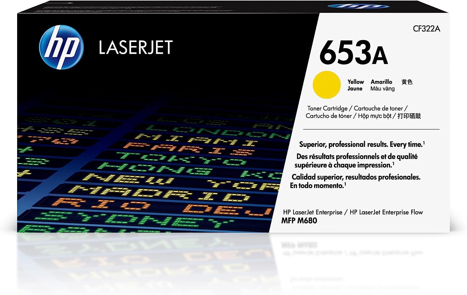 HP CF322A 653A Original LaserJet Toner Cartridge, Yellow, Single Pack