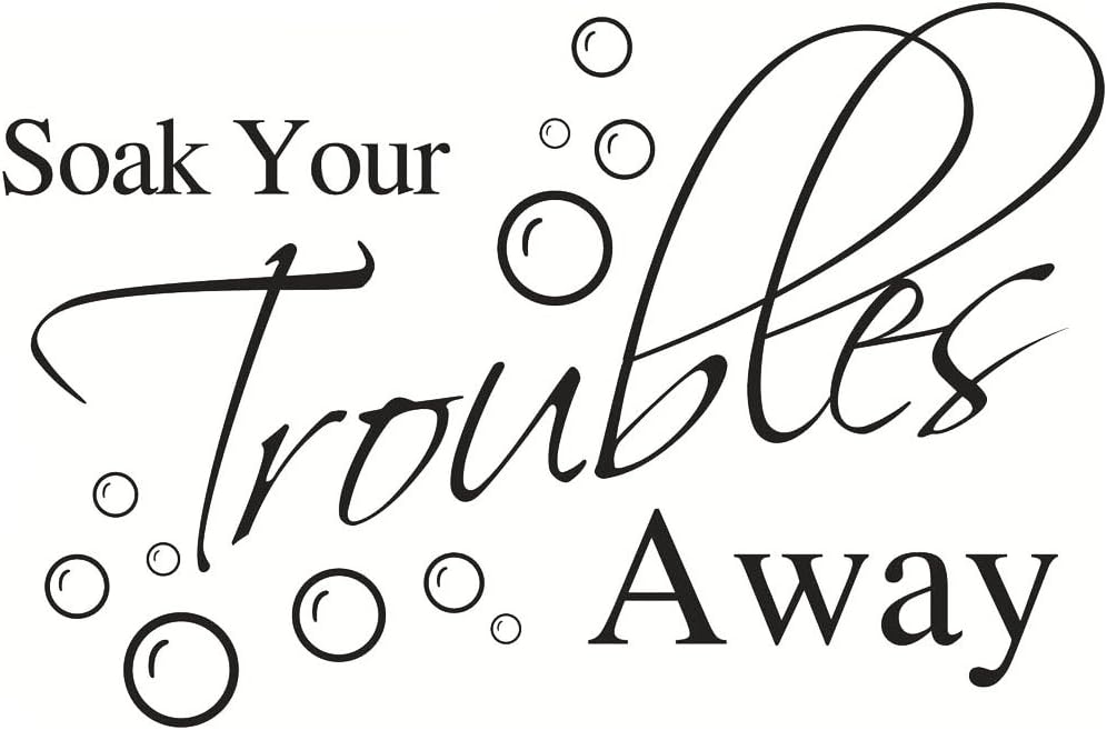Lchen LC-Trading Soak Your Troubles Away PVC Wall Sticker Decal Home Bathroom Background Decor Removable, Black