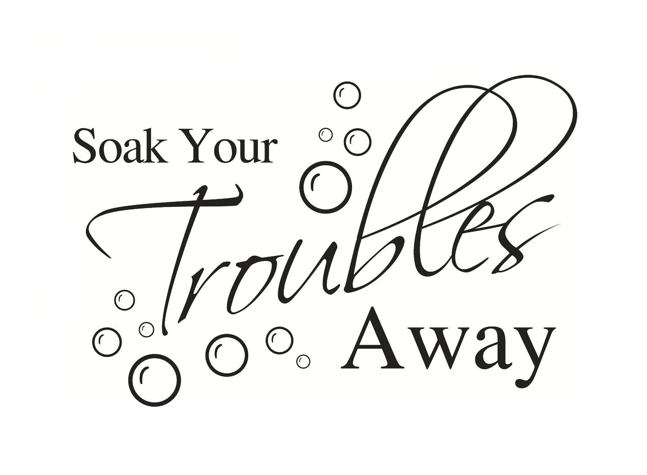 Lchen LC-Trading Soak Your Troubles Away PVC Wall Sticker Decal Home Bathroom Background Decor Removable