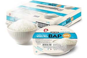 O’FOOD Premium Instant Rice | Sticky Sushi Rice | 0 Trans Fat/ 0 Cholesterol/ 0 Sodium | Ready in 90 Secs | Gluten-Free | Healthy Sticky White Rice Bowls (Bap) – [WHITE Rice |12 Pack] | Long Shelf Life - O'Food