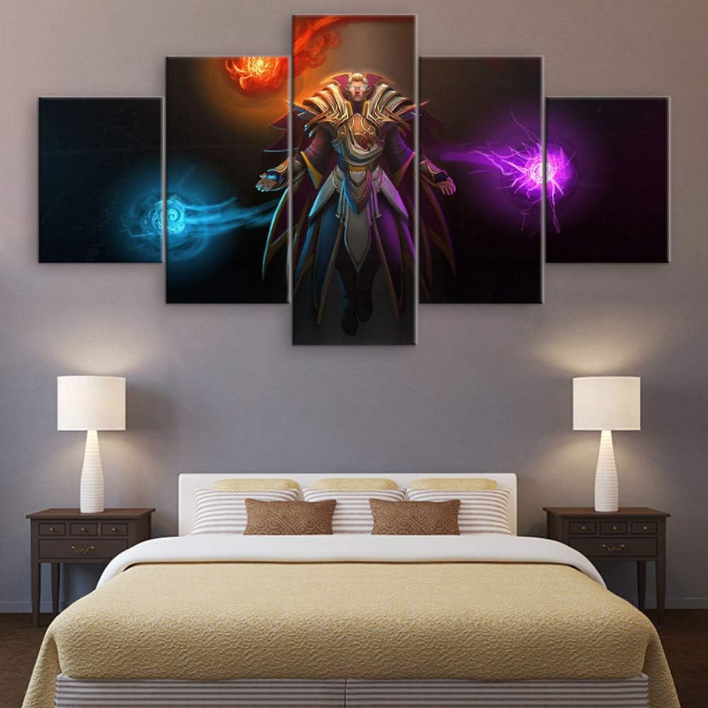 ADDFLOWER 5 Pieces Canvas Painting Dota 2 Invoker Home Decor For Living Room Printed Wall Art Game Poster Modern Artwork Pictures Cuadros,20X35 20X45 20X55
