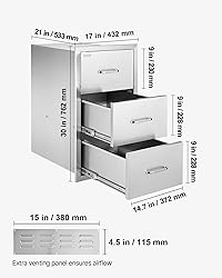 VEVOR 17W x 30H x 21D Inch Outdoor Kitchen