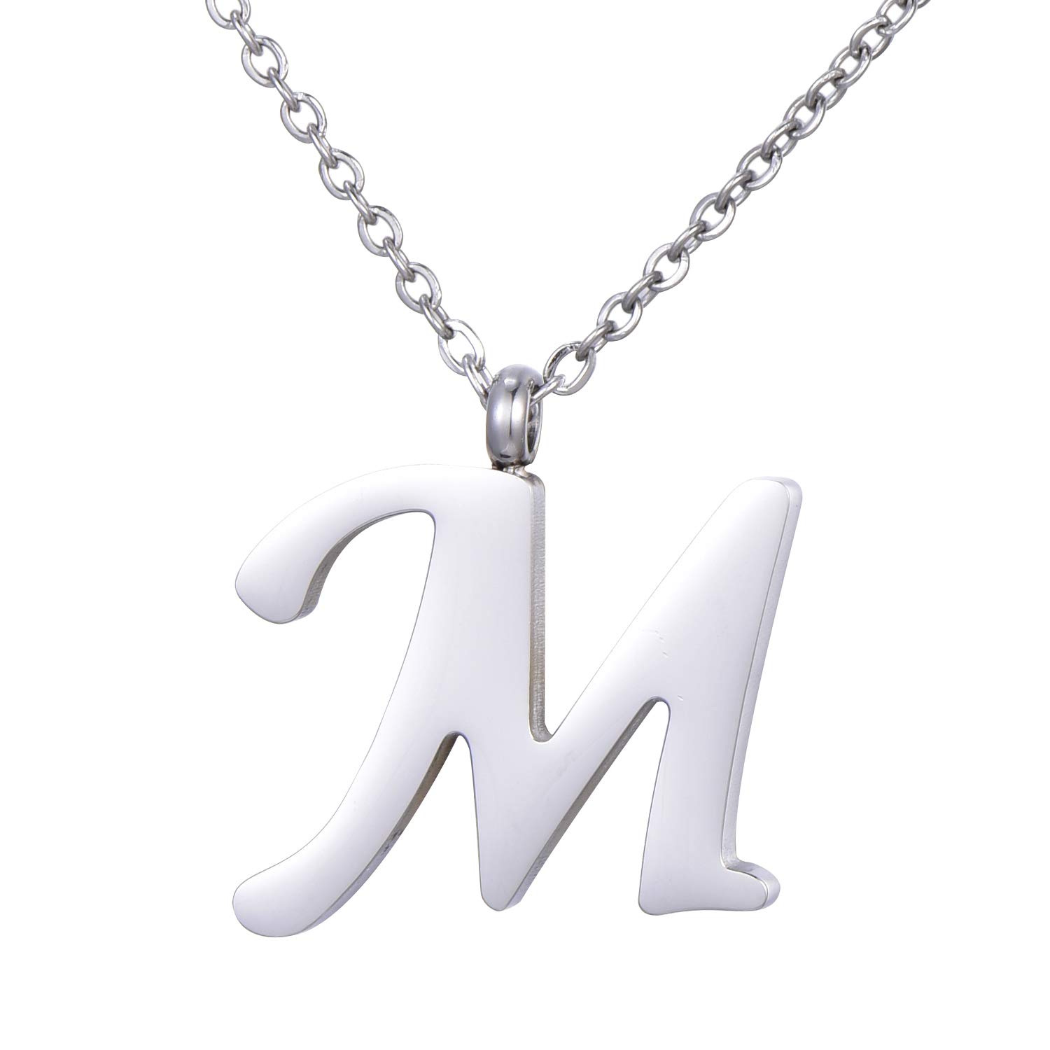 Morella Women's Stainless Steel Necklace Silver with Pendant Letter M
