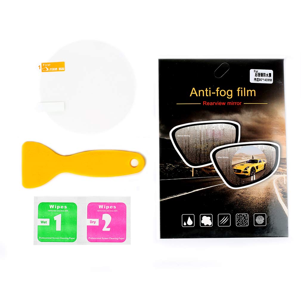 LucaSng Car Rearview Mirror Protective Film - 99% Transmittance, Anti-fog, Anti-glare, Anti-mist, Anti-oil, Waterproof, Rainproof, Anti-scratch(Circular)
