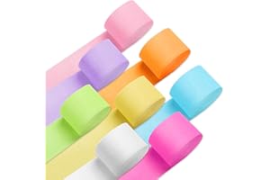 PIGETALE Crepe Paper Streamers, 8 Rolls 656ft Party Streamers, Pack of 8 Pastel Colors Crepe Paper for Kids Girls Birthday Party Supplies Wedding Bridal Baby Shower Decorations (1.8Inch x 82Ft/Roll)