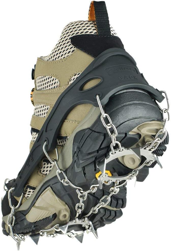 Uelfbaby Crampon Micro Spikes ice Snow Grips Traction Cleats System Safe Protect Walking, Jogging Hiking on Snow Ice