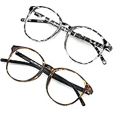 VisionGlobal Blue Light Blocking Glasses for Women/Men, Anti Eyestrain, Computer Reading, Stylish Oval Frame, Anti Glare
