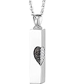 Fanery Sue Silver Urn Necklaces for Ashes, Cremation Jewelry Memorial keepsake Necklace for Women Men